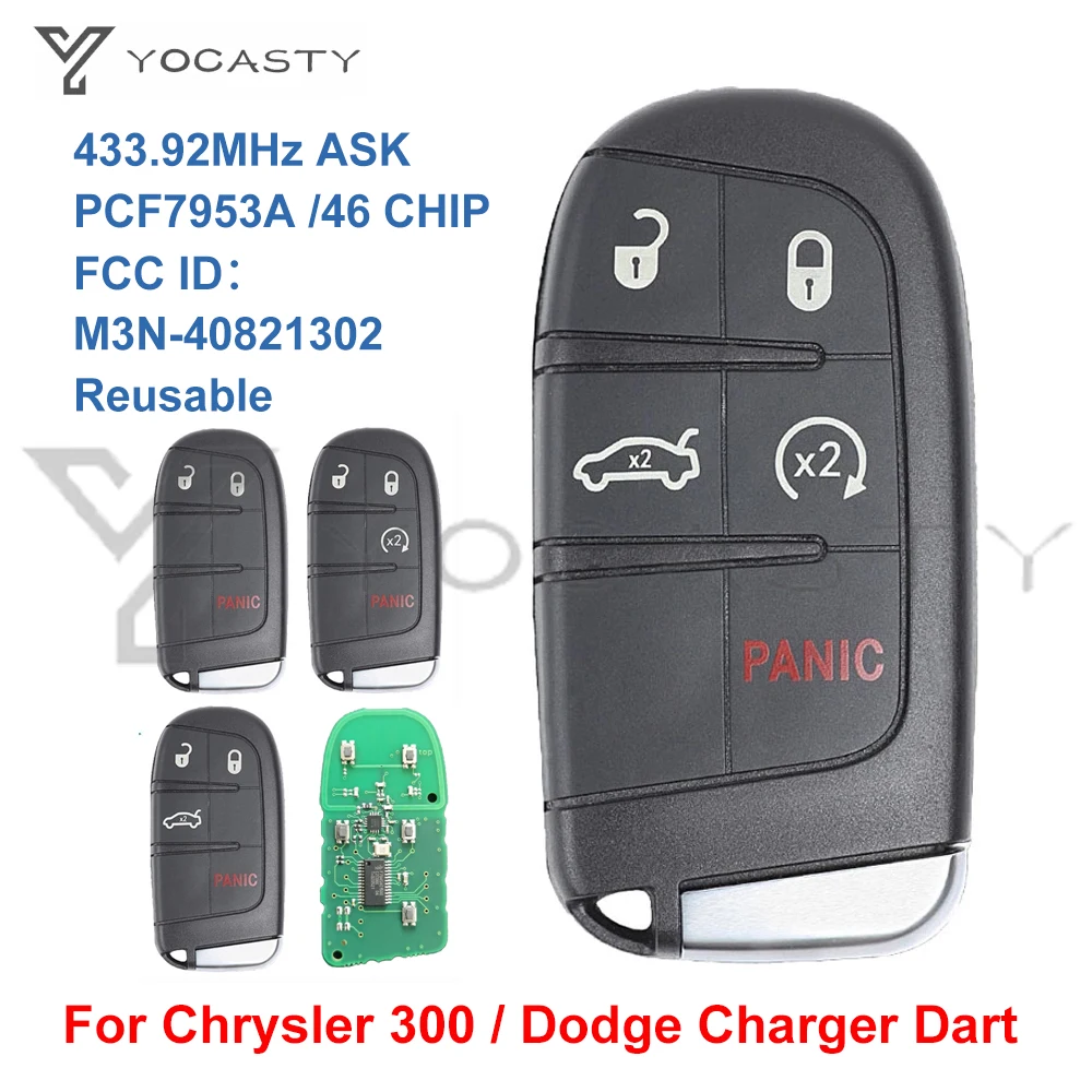 YOCASTY M3N 40821302 умный дистанционный ключ для автомобиля с 433 МГц 46 чип 2011 2017 Chrysler Dodge