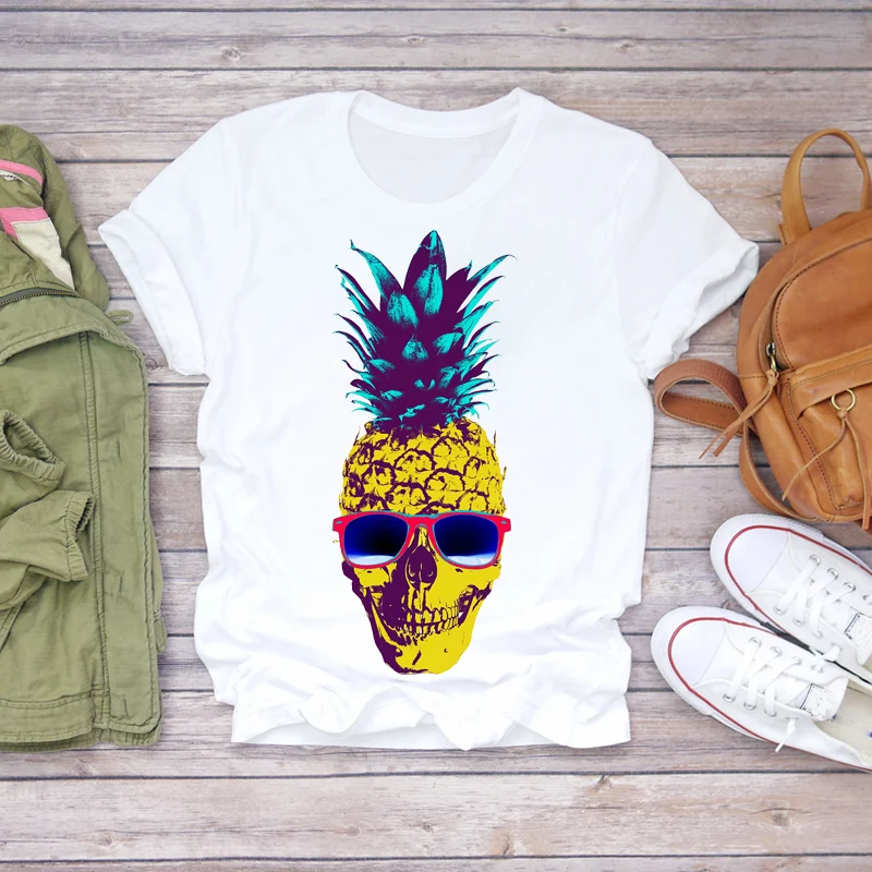 

Top T Graphic Female Tee T-Shirt Women 2020 Summer Pineapple Watercolor Painting 90s Fruit Camisas Shirt Ladies Womens T-shirts