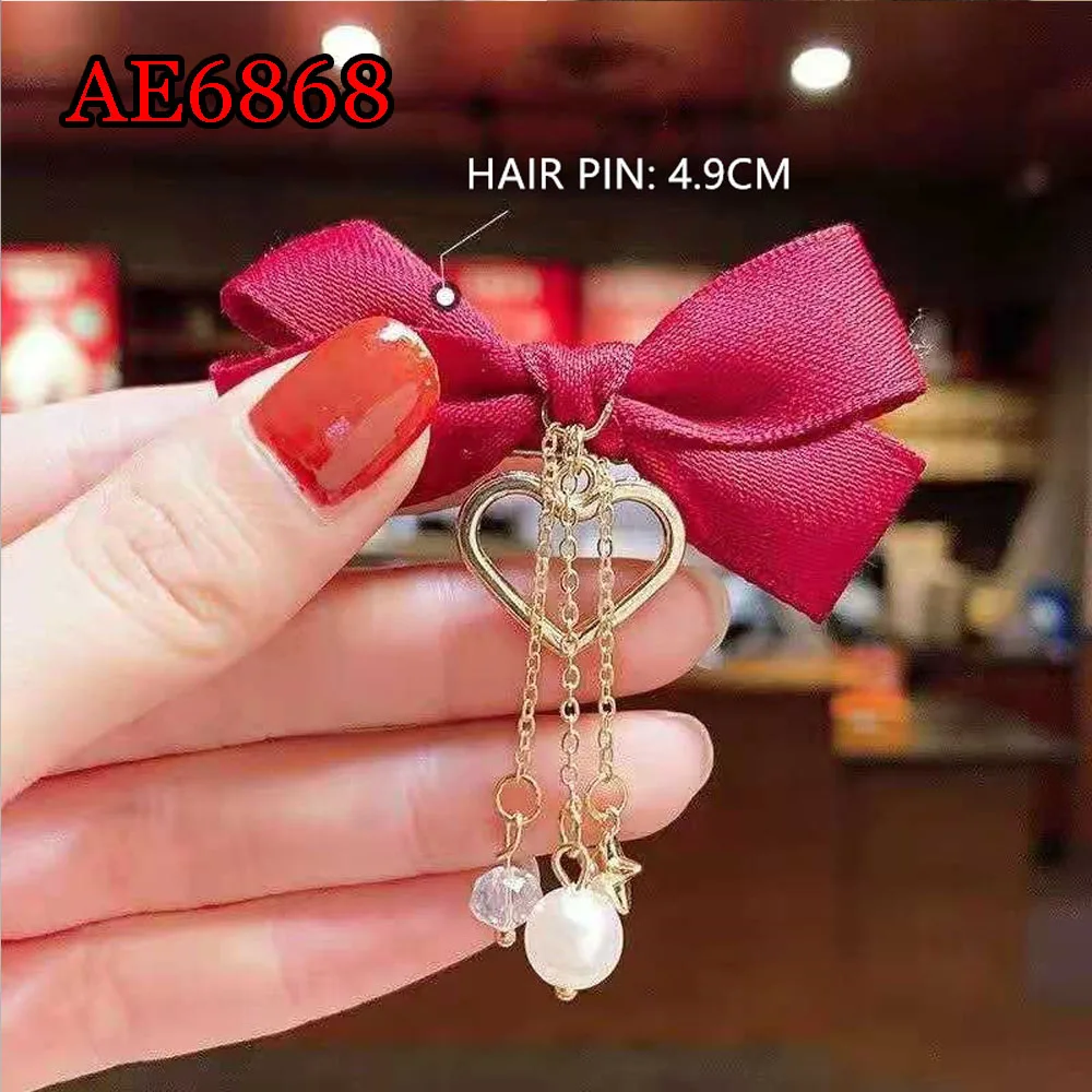 

Cut Kids Satin Butterfly Heart Hairgrips Fashion Accessories Black Red Lolita Women Girl Bowknot AE6868