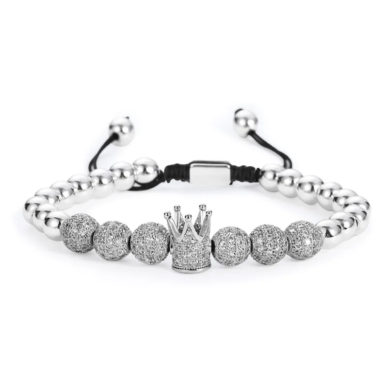 Модные браслет с шармом короной циркониевые шарики Горячая Распродажа