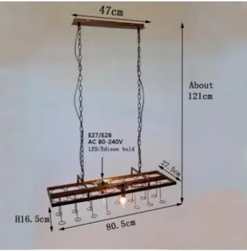 Prezzo E27 Soggiorno Bar Ristorante Cucina Famiglia Lampadario A LED Soffitta Retrò Appeso Bottiglia Di Vino Lampadario A Soffitto In Ferro A Led