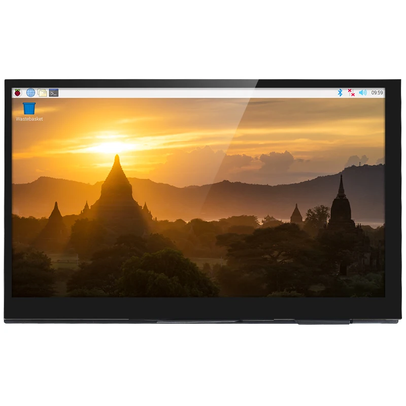 Емкостный ЖК-дисплей 7 дюймов IPS 1024x600 HD с держателем для Raspberry Pi 4 Модель B/3B +/3B Jetson