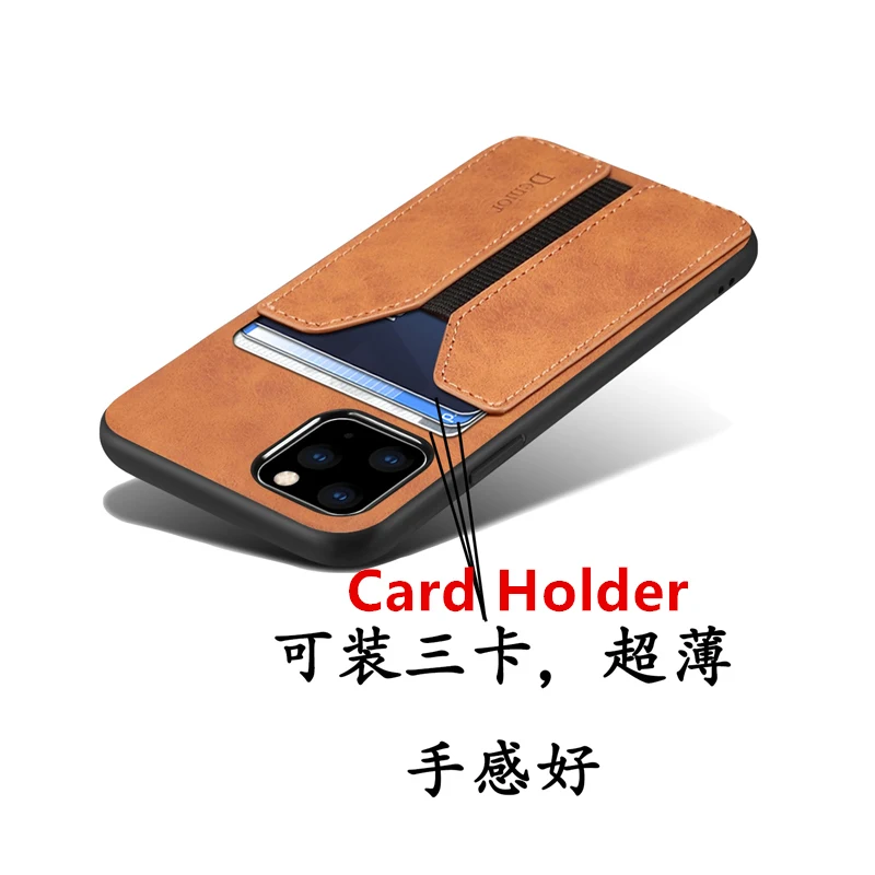 Card Holder Phone Case for Apple iPhone 11 Pro Max Luxury Leather Cover Silicone Frame Anti-knock Fashion |