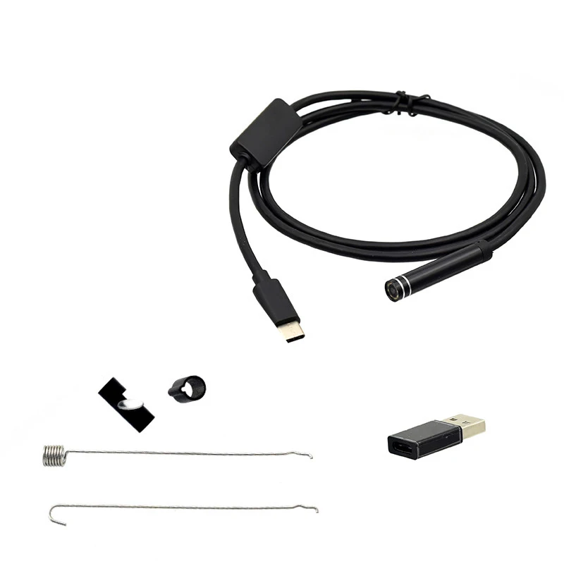 7 мм 1 м 2 5 10 USB кабель Водонепроницаемый 6LED Type-c Android эндоскоп Мини инспекционная