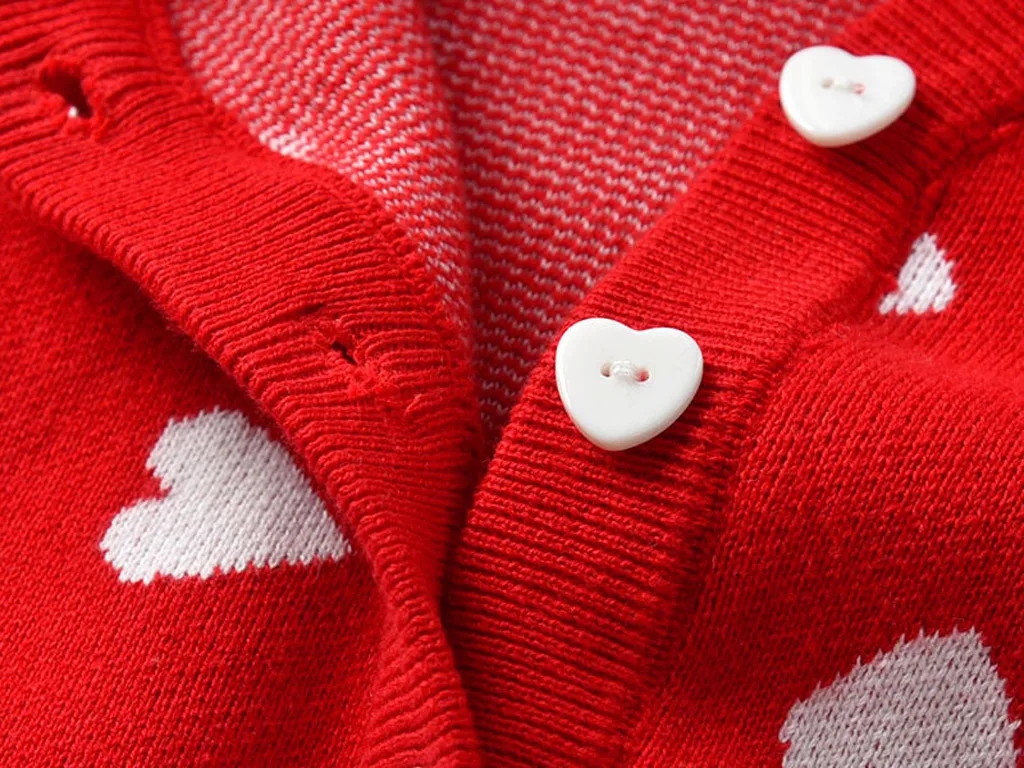 Осенняя детская одежда кардиган с длинными рукавами в форме сердца для маленьких