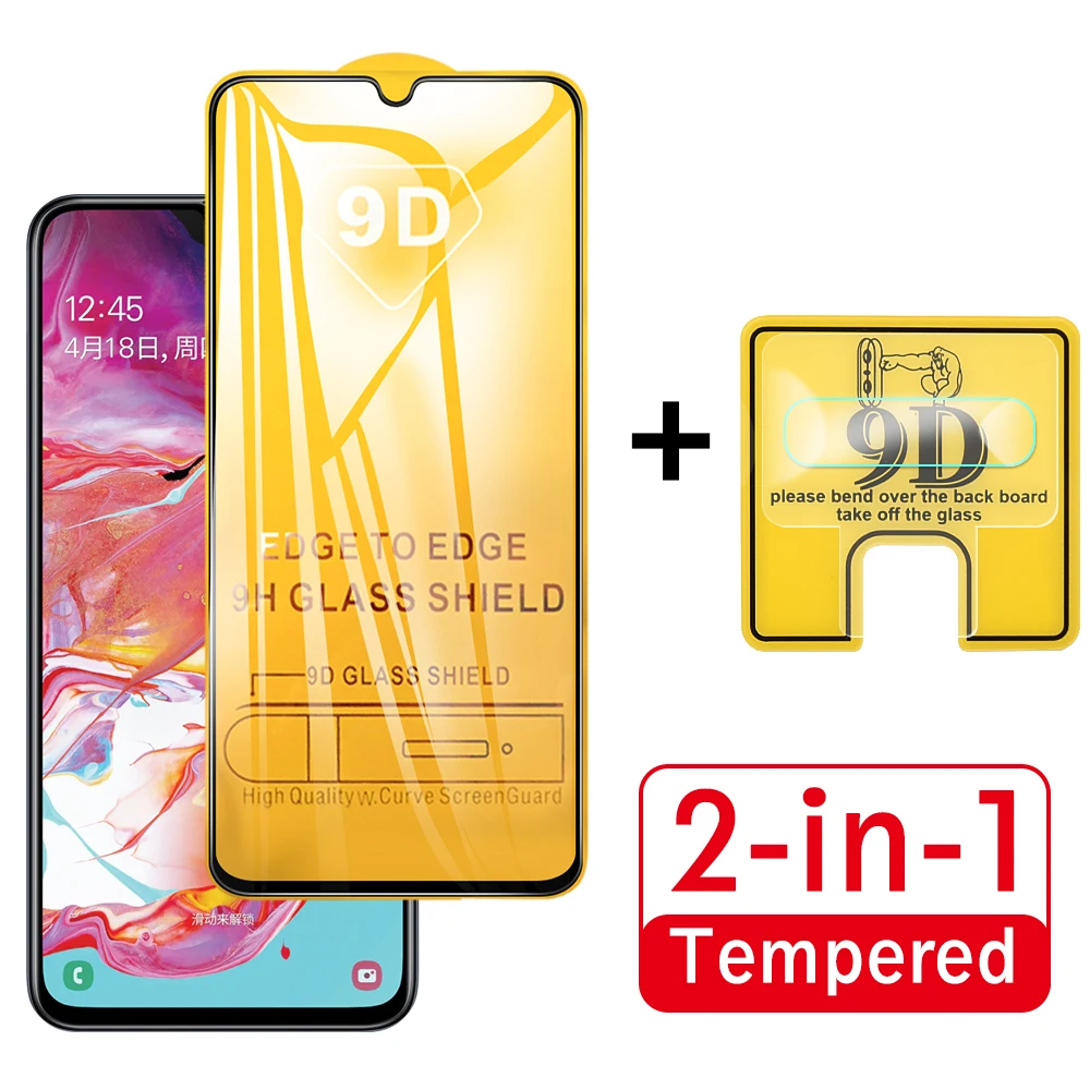 2 в 1 9D защитный Стекло для samsung Galaxy A70 Камера Экран протектор пленочная линза