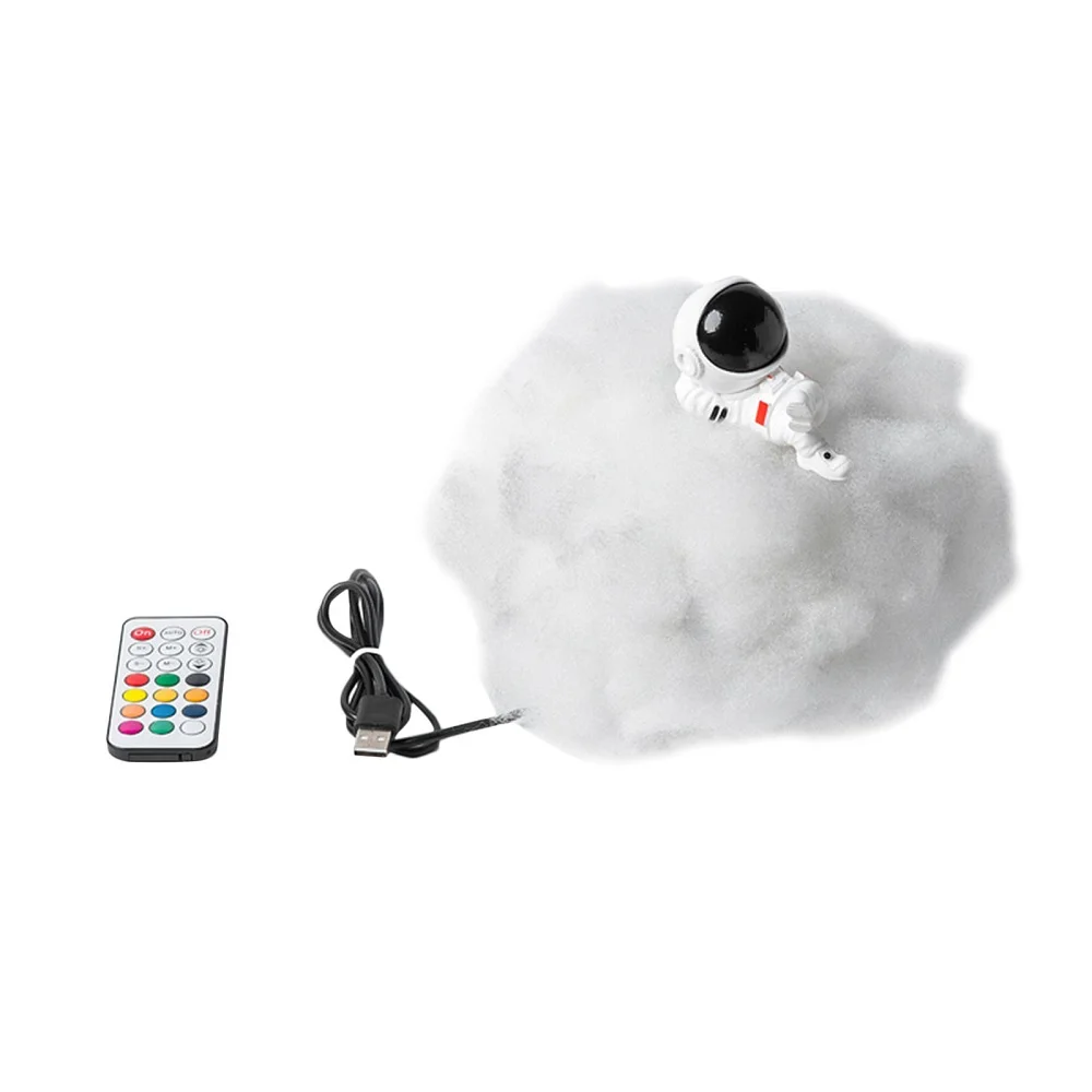 

2021 New Dropship LED Colorful Clouds Astronaut Lamp With Rainbow Effect As Children'S Night Light Creative Birthday Gift