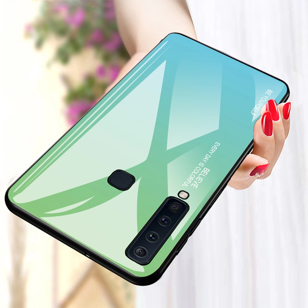 Градиентный чехол из закаленного стекла для телефона samsung Galaxy A10S A20S M10 M20 M30S A9