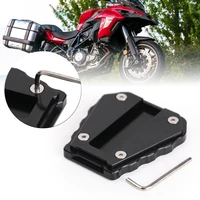 1 pcs black aluminum alloy motorcycle side stand enlarger plate kickstand extension for benelli trk502