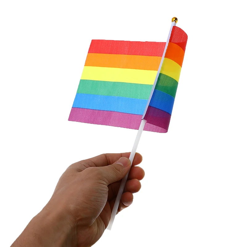 Радужный ручной Развевающийся Флаг для гей прайда и лесбиянок баннер &quotМир&quot