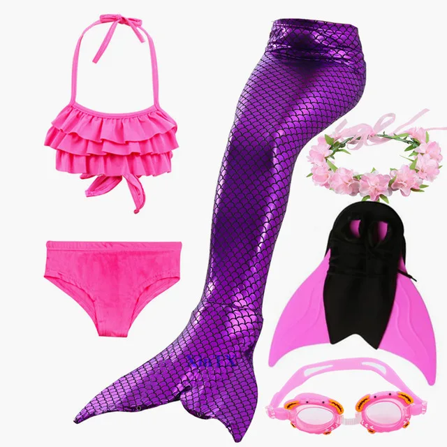Новый детский купальный костюм Русалочки с ласточками для девочек моноласт