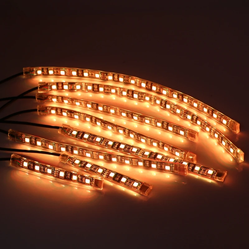 

8 шт. 5050 SMD Гибкая RGB мигасветильник лента для мотоцикла с дистанционным управлением