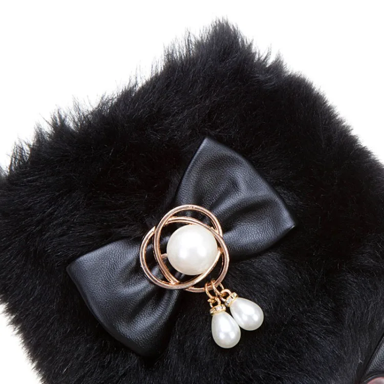 PXELENA/кролика пуховики с наполнителем из белого женские свадебные сапоги бантом