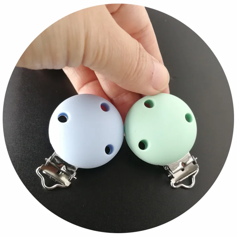 Clip de silicona para chupete, mordedor redondo para chupete de beb&eacute;, accesorios calmantes, 10 Uds.-3