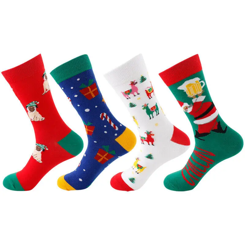 Осенне зимние новые модные милые рождественские носки для женщин и мужчин теплые