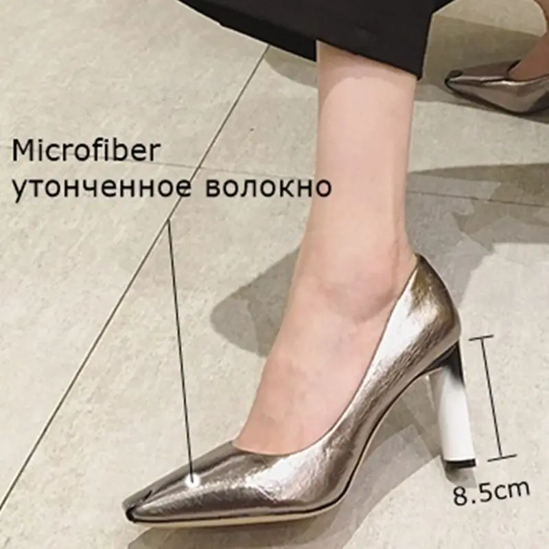 ALLBITEFO/женские Вечерние туфли на высоком каблуке с металлическим носком офисные |
