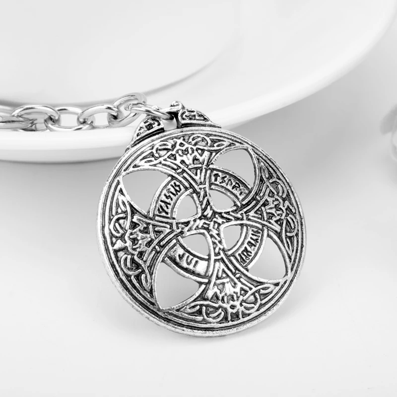 Ирландские крест брелок Викинг нордическая Руна талисман ведьмы круглый кулон