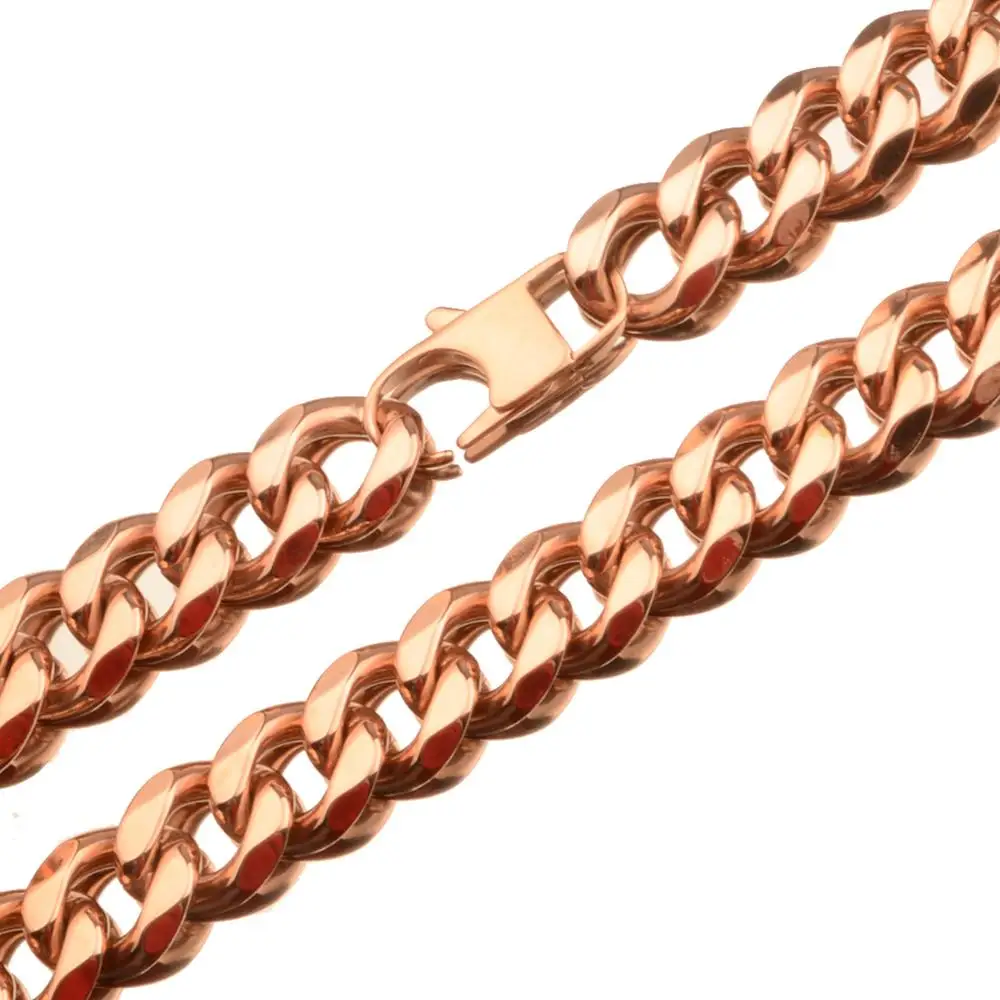 Ожерелье или браслет мужское из нержавеющей стали под розовое золото