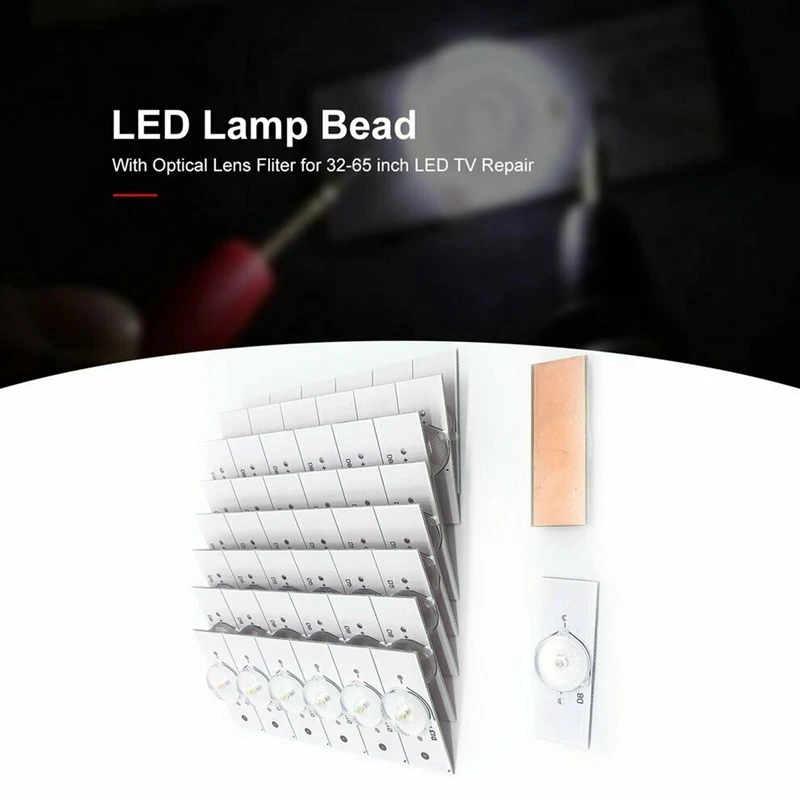 

100PCS 3V/6V SMD Lamp Beads with Optical Lens Fliter for LED TV Repair Led Light Strip Part Accessories