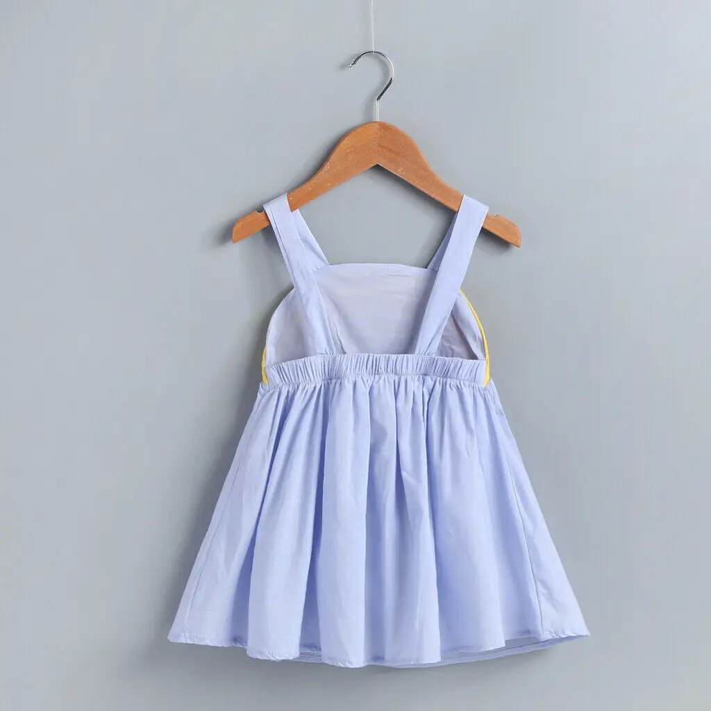 Новое летнее Радужное платье на бретельках для маленьких девочек Нарядный