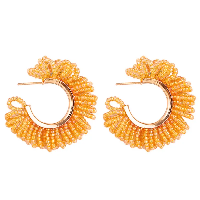 2021 женские серьги богемные ручной формы из бисера кольцо для ушей ювелирные