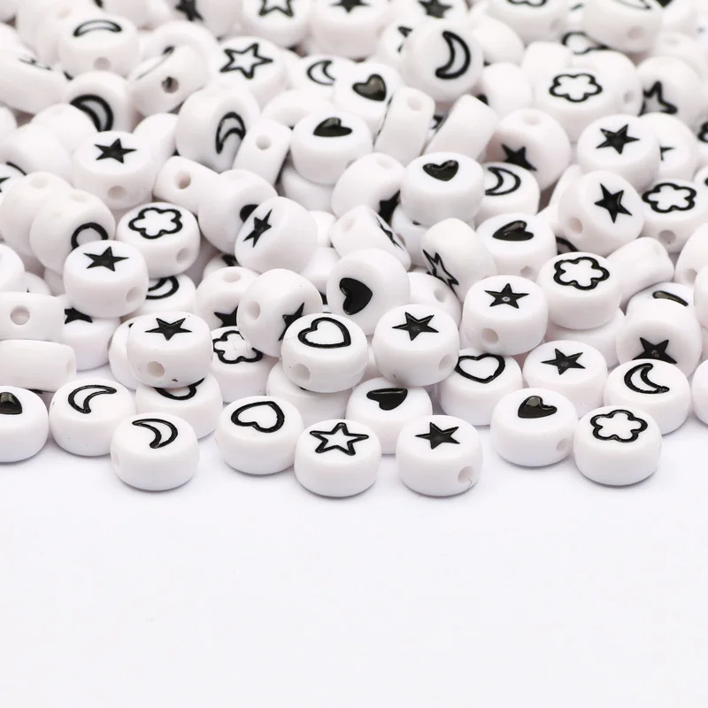 

100/200/300/400/500pcs Round White Acrylic Loose Spacer Diy Beads For Jewelry Making Fashion Necklace Bracelet Accessories