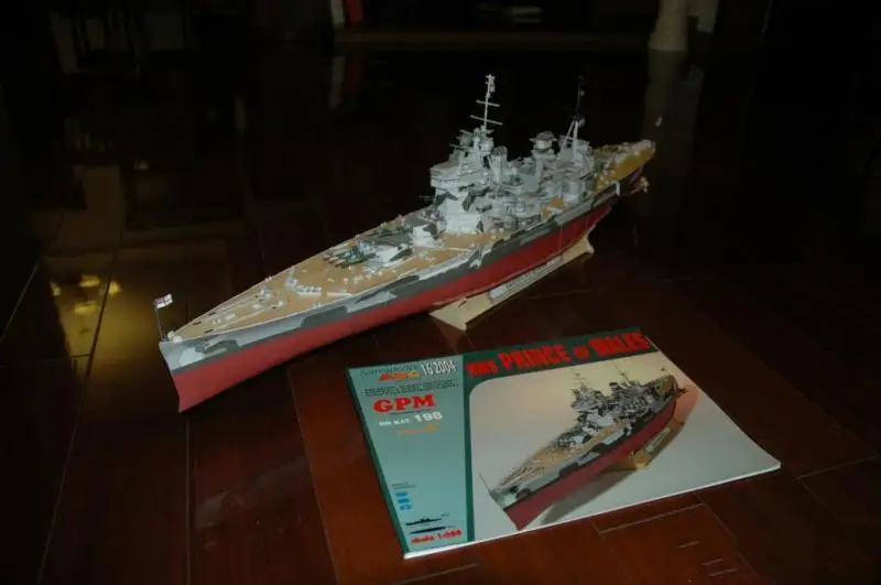 

1:200 1:280 британский военный корабль принца Уэльса, бумажная 3d-модель боевого корабля, фотообои 115 см 83 см