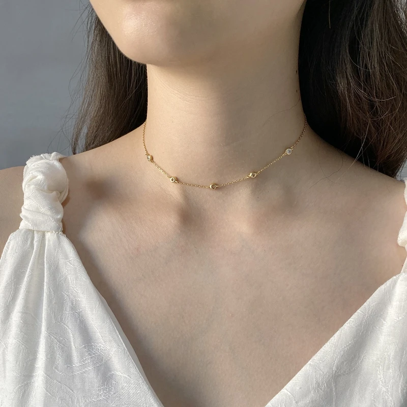 Louleur, 925 пробы, серебряная звезда, циркониевое ожерелье, Элегантная короткая цепочка, роскошное Золотое колье, ожерелье для женщин, модное, хорошее ювелирное изделие