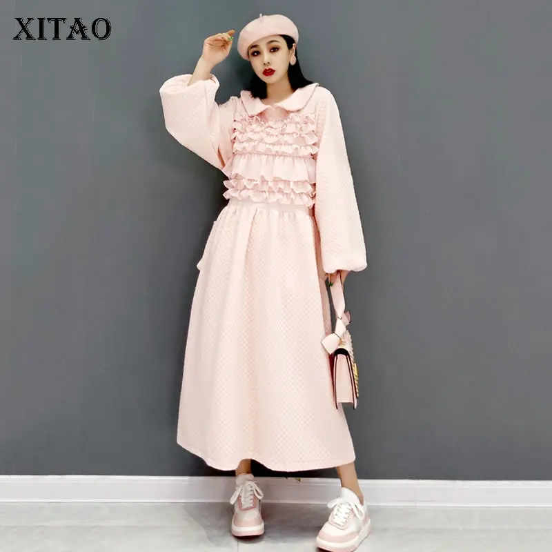 

XITAO милое платье с воротничком для куклы 2021 зимняя новая мода пэчворк съедобное дерево гриб Бандажное темпераментное повседневное женское ...