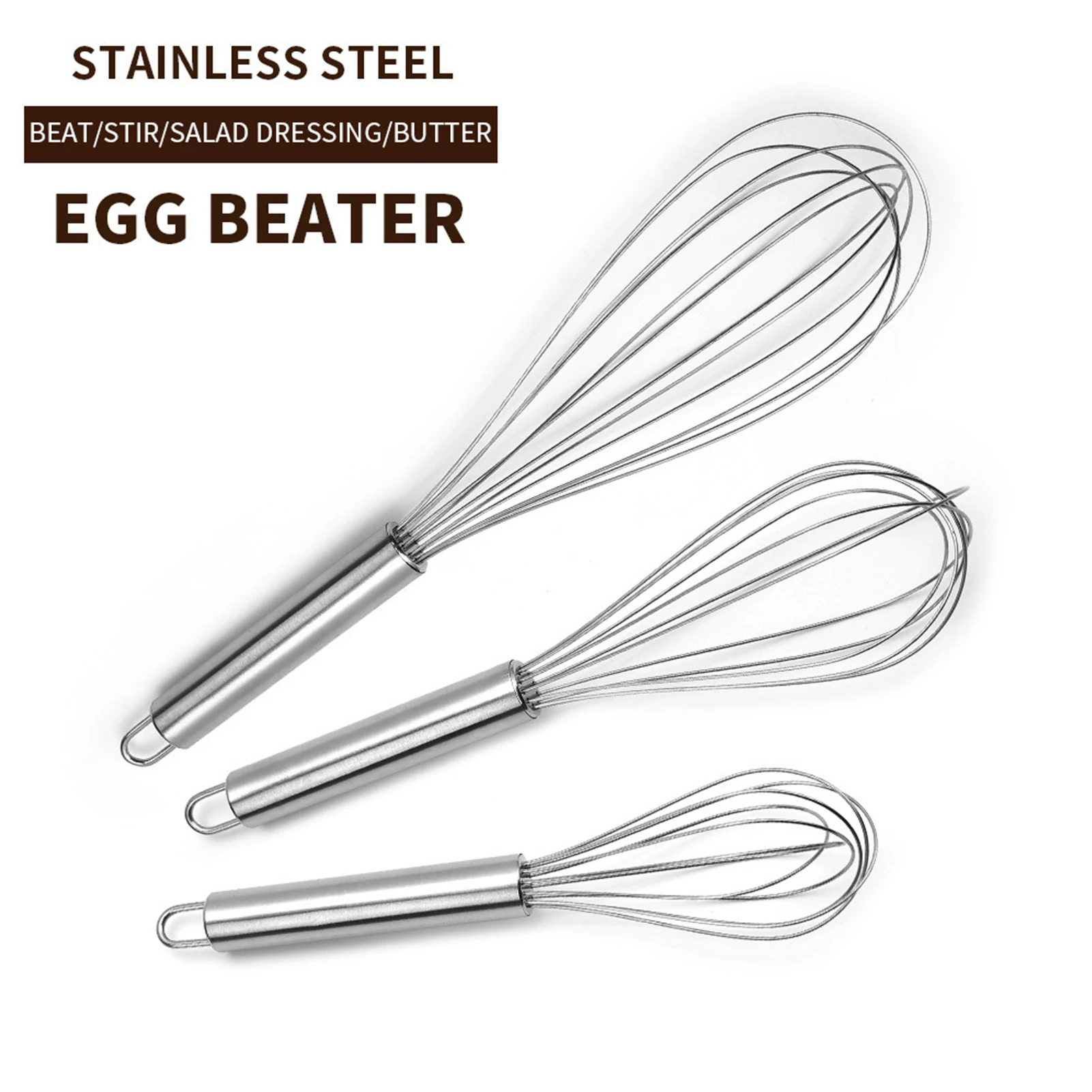 

Stainless Steel Wire Whisk Manual Egg Beater Blender Milk Cream Butter Beater Kitchen Baking Cooking Utensils Accessiores