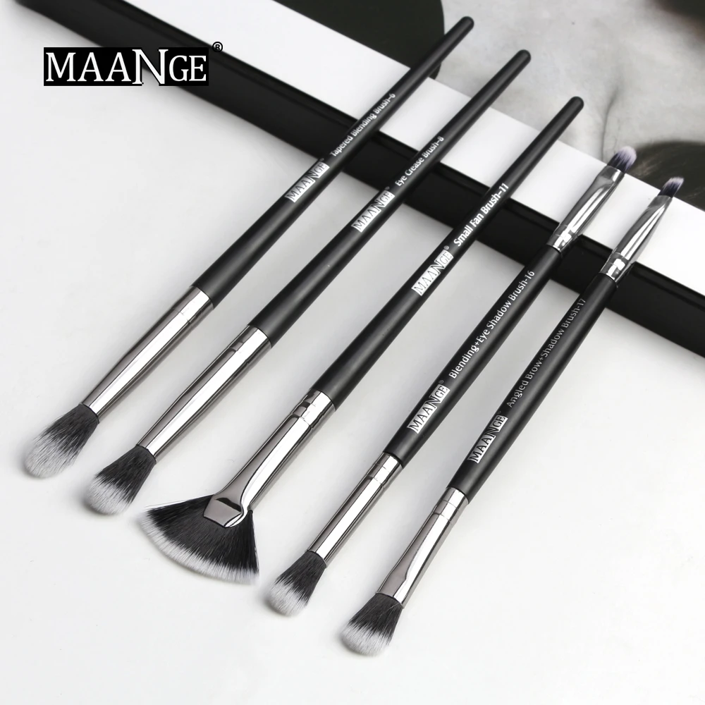 MAANGE новые толстовки с надписью «Make Up щетки 3 состоит из 12 штук, профессиональное смешивание теней для век бровей вентилятор кисти для макияжа Красота набор для макияжа