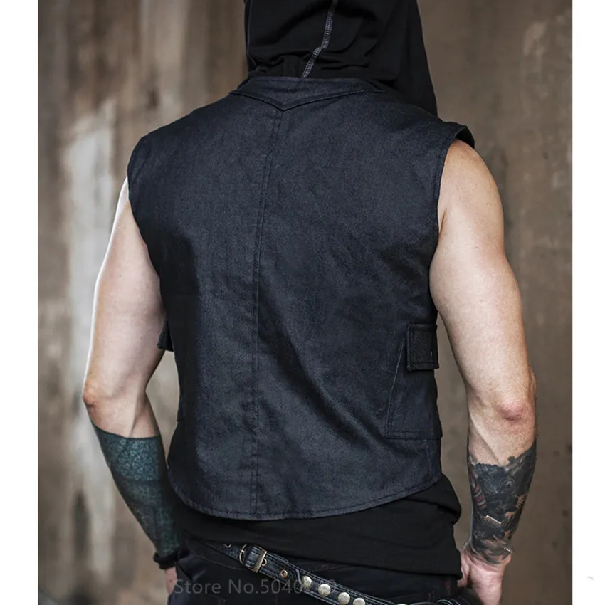 

Medieval Viking Cosplay Costumes Men Male Vest Belt Retro Halloween Clothing Waistcoat Warrior Pirate Renaissance Steampunk Top