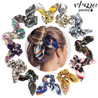 Резинка для волос с бантом женская, модная эластичная лента с большим бантом, милые аксессуары для волос в цветочек