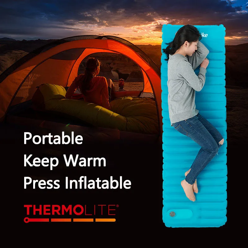 

Naturhike Press Inflatable Camping Mat Mutual Inflatable Nylon Sleeping Pad Mattress With Pillow for Outdoor Camp Tent