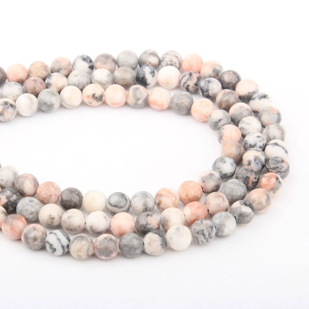 

Round Natural Stone Beads Pink zebra stones Loose Stone Bead for Bracelet Necklace Jewelry Making DIY Size 4mm/6mm/8mm/10mm/12mm
