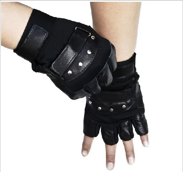 

Men Soft Sheep Leather Driving Motorcycle Biker Fingerless Warm Gloves Mitten Windproof Gloves Slip Warm Glove dropshipping