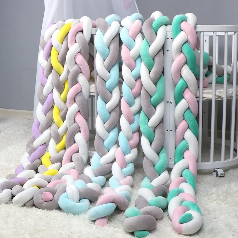 

1M/2M/3M Nodic Knot Newborn Bed Crib Bumper Long Knotted Braid Pillow Baby Bed Bumper Protection Crib Infant Room Decor