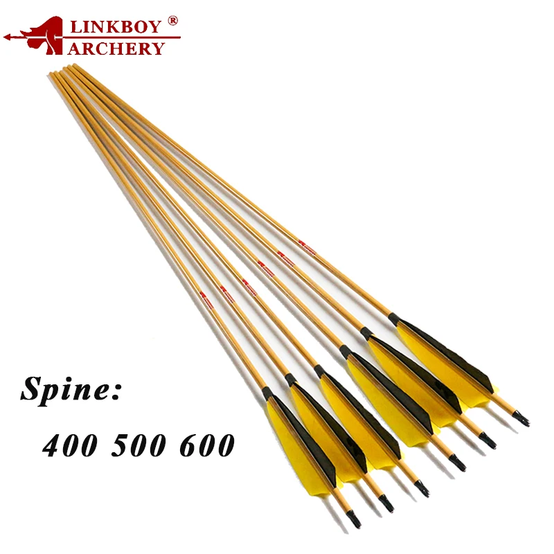 12 шт. Linkboy стрельба из лука чистого карбона бамбуковые стрелы ID 400 мм позвоночник