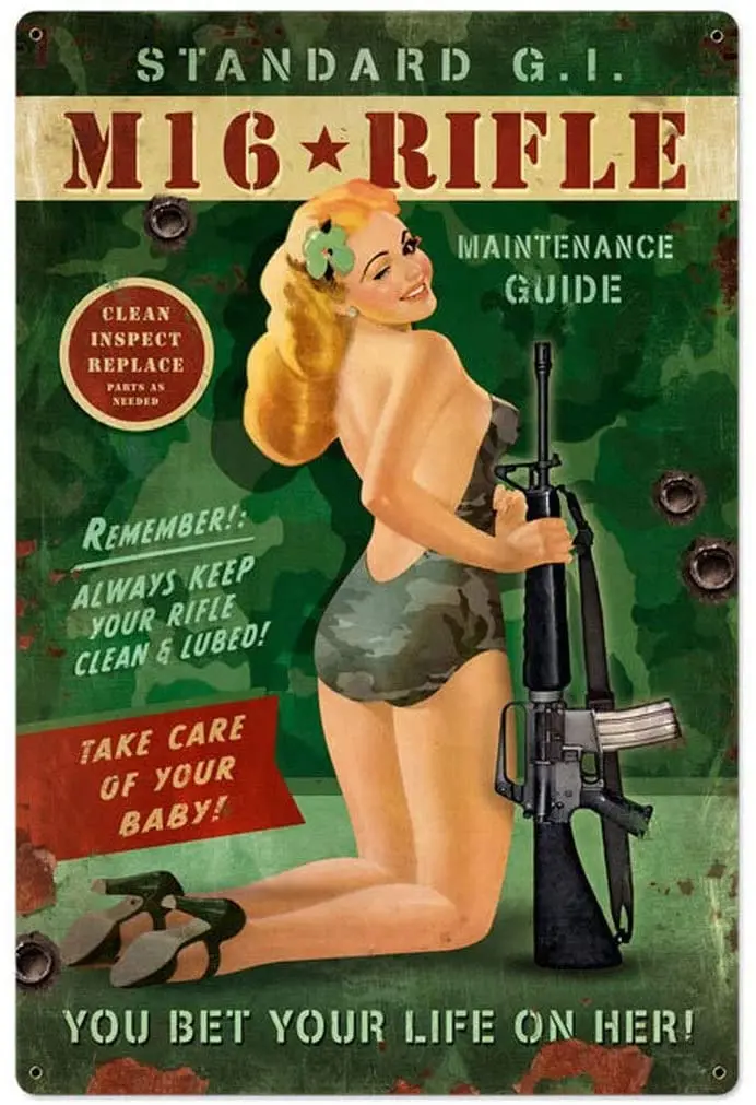 

Losea M16 девушка металлическая жестяная вывеска с деревенским Ретро Декор поет для кафе дома 8x12 дюймов