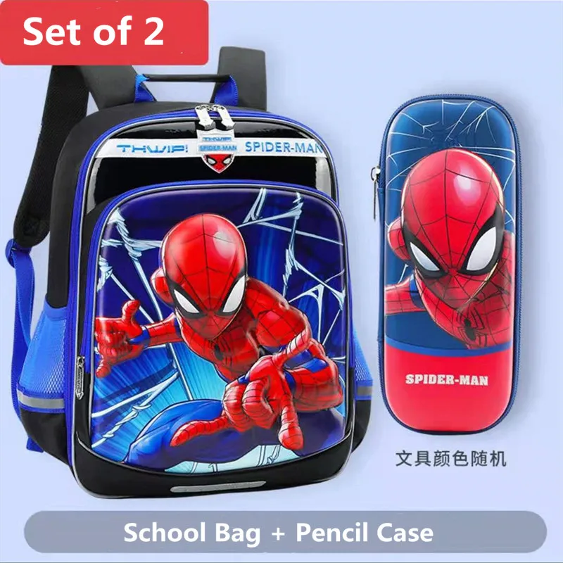 Disney New School Bag For Boys Primary Student Shoulder Orthopedic Backpack Spider Man Captain America Large Capacity Mochila