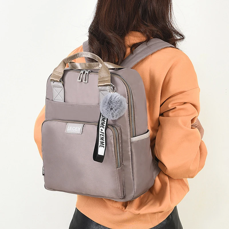 

Fashion Oxford Women's Backpack 2020 New Trend Student School Bag Simple Solid Color Travel Backpack for Teenager Girls