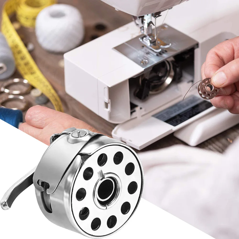 

D&D 2pcs Sewing Machine Bobbin Case and 10pcs Sewing Machine Bobbins Metal Sewing Bobbins for Household Sewing Craft Tool