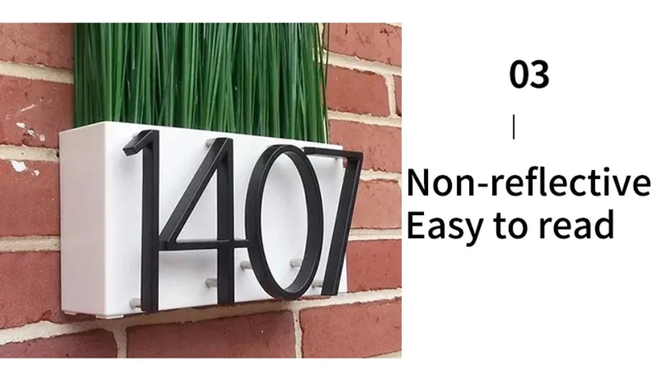 12cm Big 3D Modern House Number Door Home Address Numbers for House Number Digital Door Outdoor Sign Plates 5 Inch.#1 Black