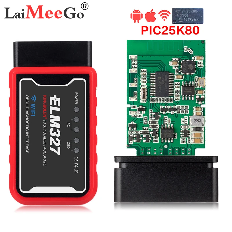 ELM327 WiFi Bluetooth V1.5 PIC18F25K80 чип OBDII диагностический инструмент IPhoneAndroidPC ELM 327 V 1 5 ICAR2