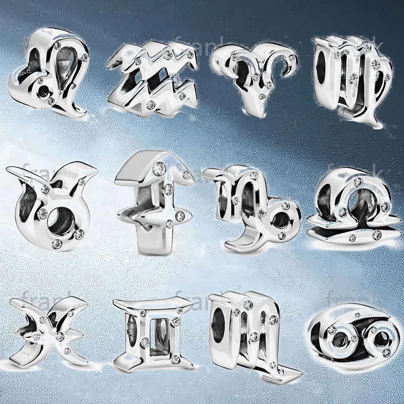 

2020 new fashion 100% 925 pure silver charm bead 7 fashionable original female jewelry 12 constellation Party Wedding Gift