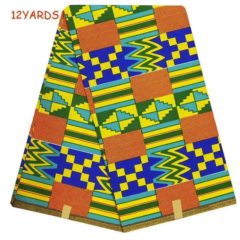 as picture Горячая распродажа! Kente восковая ткань настоящий мягкий воск хлопок африканская восковая печать ткани 12 ярдов голландский воск стиль для шитья - Цвет: as picture