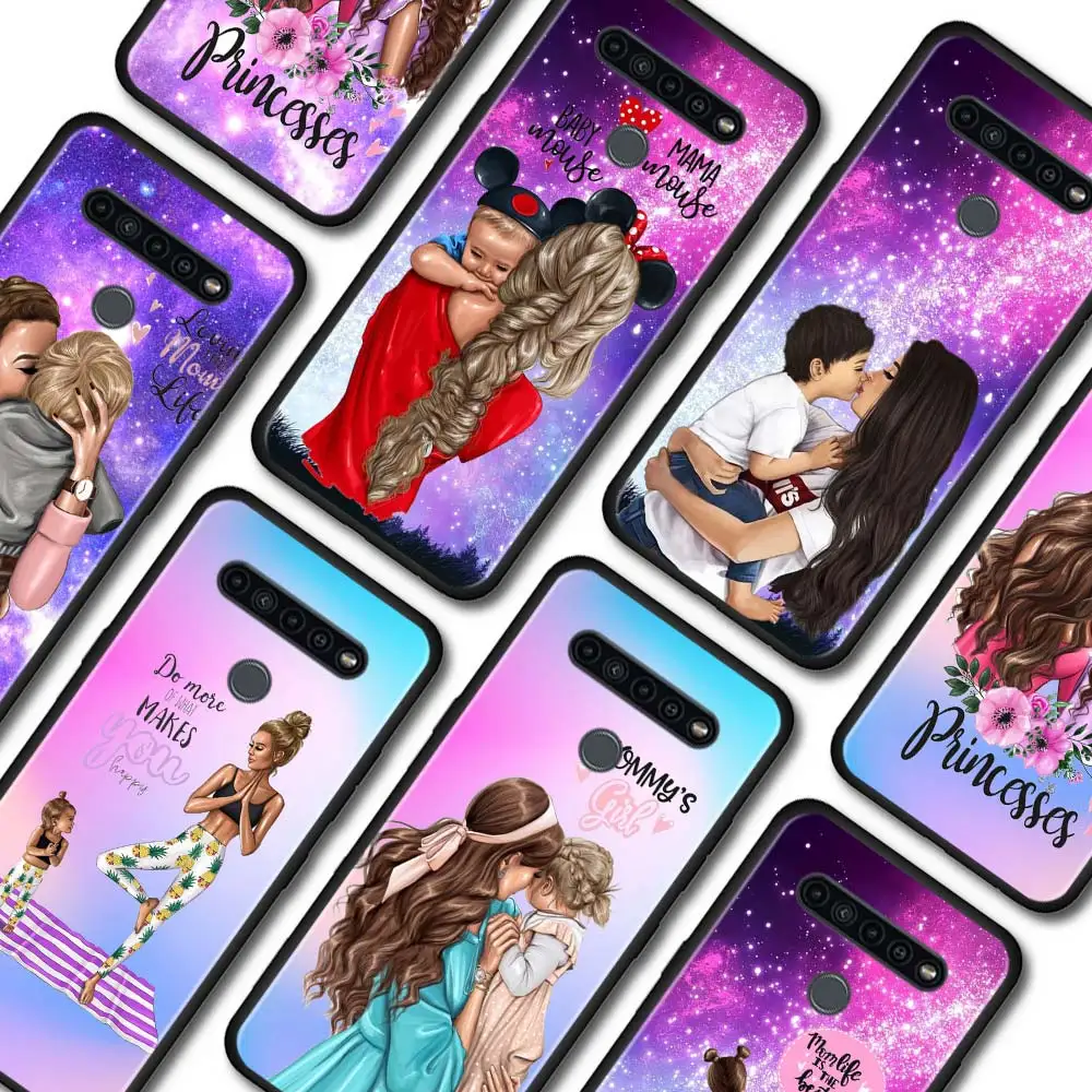 

Phone Case for LG K40 K40s K41s K50s K51s K61 G6 G7 G8 ThinQ Q51 Q60 Q61 Q70 Cover Baby Mom Girl Boy Black Soft Shell