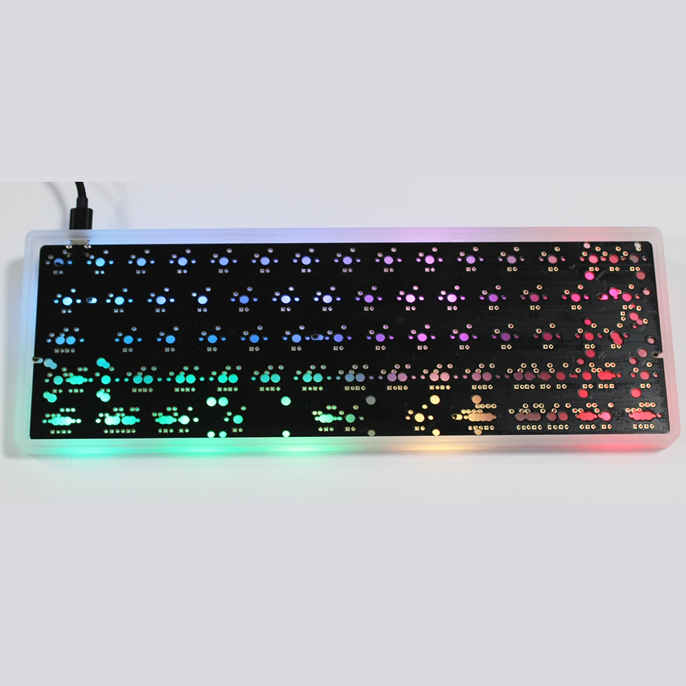 RGB60 PCBA Тип C светодиодный подсветкой снизу RGB QMK редактируемое Poker2 чистый HHKB Minila XD60