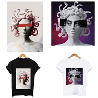 medusa stripe heat transfer fusible clothing thermoadhesive stickers iron on patch application of one t shirts free shipping