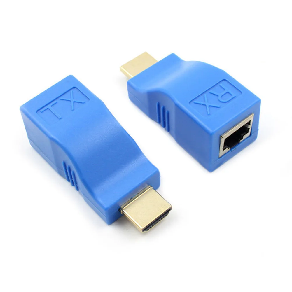 HDMI один порт по RJ45 адаптер CAT6 CAT5e 30 м передача HD 1080P удлинитель Кабель TX/RX